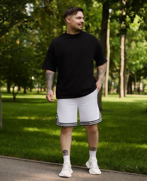 Мужской комплект футболка оверсайз и шорты из хлопка S&ndash;XXXL k27_XL фото
