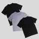 Комплект 3 шт базових футболок однотонних .Бавовна 100% чорного та сірого кольору 3 шт F_86 фото 1