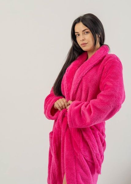 Жіночий халат із махри | Комір шаль | Кишені | S/M&ndash;L/XL Модель 1093 ___M/L фото