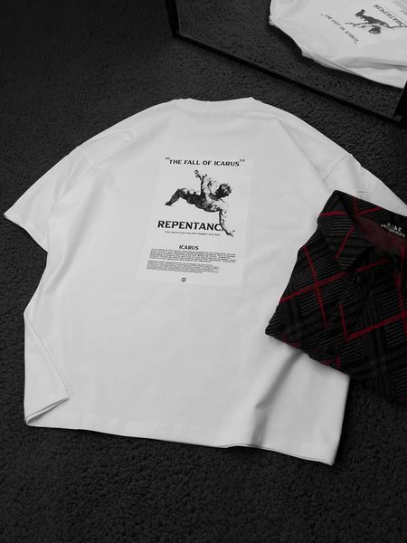 Чоловіча футболка біла базова з бавовни 100% (S&ndash;XL) Fi4KK1__S фото
