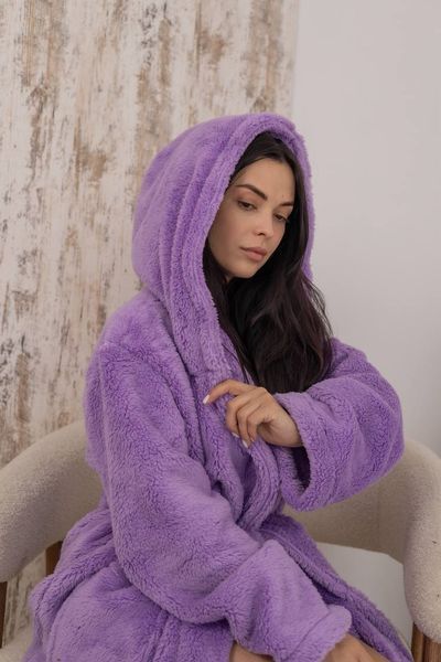 Жіночий халат із махри | Комір шаль | Кишені | S/M&ndash;L/XL | З Капюшоном Модель 1084= ___M/L фото
